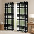 thumbnail image 2 of Homewish Check Geometric Black Out Curtains,Modern Geometric Pattern Curtains Pack of 2 (42x63 Each),Green Black Bedroom Curtains For Boys Teens,Ultra Soft Home Decor, 2 of 6