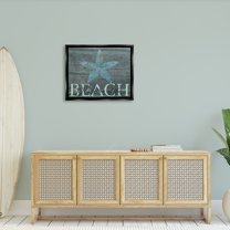 Stupell Industries It's Better At The Beach Starfish Jet Black Framed Floating Canvas Wall Art, 24x30, by Marilu Windvand