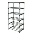 thumbnail image 6 of Mainstays Metal and Plastic Shoe Rack, 6-Tiers, 12 Shoe Pair Capacity, Space Saving Shoe Storage, Black & Silver, 6 of 11