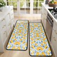 thumbnail image 4 of Kitchen Rugs Sets Of 2,Yellow Lemon Fruit Leaves Blue Pattern Anti Fatigue Kitchen Mat Rugs Non Slip Washable,Decorative Kitchen Floor Mats for Kitchen,Sink,Laundry,17"x47"+17"x47", 4 of 5
