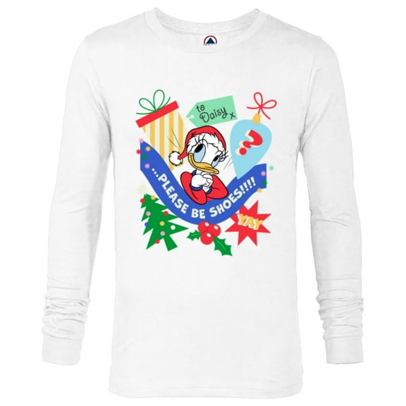 Disney Daisy Duck Christmas Holiday Please Be Shoes - Long Sleeve T-Shirt for Men - Customized-White