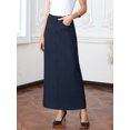 thumbnail image 4 of DARING DIVA Women's Pencil Long Skirt High Waist Pockets Midi Skirts XS Dark Blue, 4 of 6