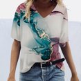 thumbnail image 2 of Camisetas con estampado floral con cuello en V para mujer Blusas femeninas cómodas a la moda Tops OAVQHLG3B Store  lin121212, 2 of 4