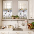 thumbnail image 3 of 3 Piece Kitchen Curtains and Valances Set Watercolor Floral Cafe Curtains 36 Inch Length Spring Daisy Sunflowers Wisteria Hummingbird Valance & Tier Curtain for Living Room Bedroom 54"x18"+27"x36"*2, 3 of 6