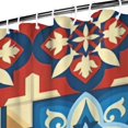 thumbnail image 3 of Multicolor Ethnic Geometric Patchwork Pattern Shower Curtain 72"x84" ,Bathroom Decorative Shower Curtains Set with 12 Hooks,Modern Waterproof Washable Shower Curtain, 3 of 6