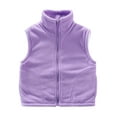 thumbnail image 2 of Viluyesy Boys Girls Fleece Vest Jackets, Stand-Up Collar with Pockets Zipper Fall Winter Thick Warm Coat Purple 11T, 2 of 5