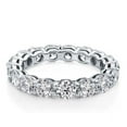 thumbnail image 2 of 18K White Gold Plated 1.00 Carat Round Diamond Full Eternity Wedding Band Size - 6, 2 of 4