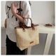 thumbnail image 4 of Firefly hope Bolso de hombro tejido para mujer, bolso de mano y neceser, elegante bolso de playa de verano, 30 x 12 x 26 cm (marrón), 4 of 5