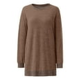 thumbnail image 5 of Womens Tops Clothing Long Sleeve Round Neck Split Top Loose Casual Pullover Top Shirt Blouses For Women, 5 of 7