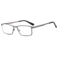 thumbnail image 3 of Business Spring Hinges Rectangle Gunmetal Reading Glasses 1.50 for Men Anti-blue Light Presbyopic Glasses Metal Readers +1.50, 3 of 4