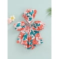 thumbnail image 4 of Gzhioc Infant Baby Girls Rompers Dress Floral Print Square Neck Short Sleeve Tutu Jumpsuits, 4 of 9