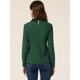thumbnail image 4 of Blusa de punto de manga larga con cuello Peter Pan para mujer Verde M, 4 of 6