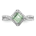 thumbnail image 5 of Sterling Silver Rhodium Green Quartz & Diamond Ring, 5 of 5