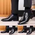 thumbnail image 5 of YUEHUA Men's Handmade Leather Modern Classic Lace up Leather Lined Perforated Dress Oxfords Shoes, 5 of 7