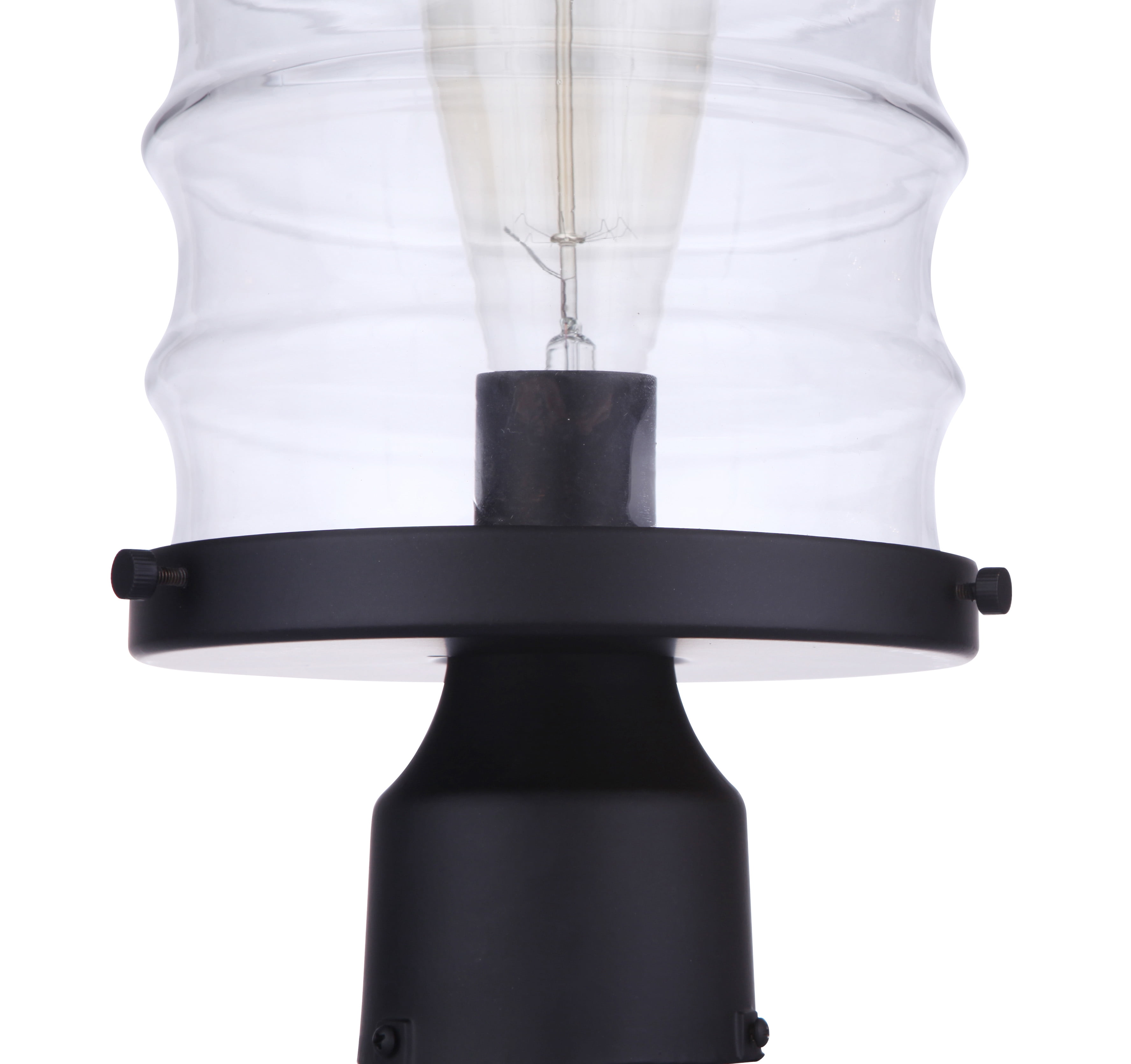Craftmade ZA3625-MN Canon Clear Glass Outdoor Post Mount, 1-Light 60 Watt, 14"H x 9"W, Midnight