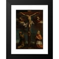 thumbnail image 2 of Lombard School 14x18 Black Modern Framed Museum Art Print Titled - The Crucifixion with St Francis, a Cardinal and Two Angels (17th Century), 2 of 5