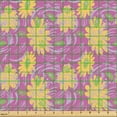 thumbnail image 2 of Ambesonne Vintage Fabric by the Yard Upholstery, Floral Retro Flower Leaf, 2 Yards, Pale Fuchsia and Mustard, 2 of 5