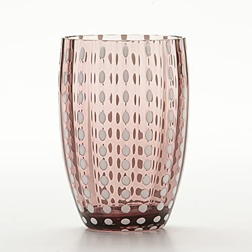 Zafferano Perle Glass Tumbler Amethyst 11oz Set of 2