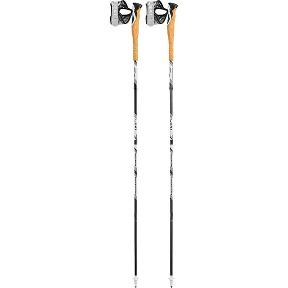 LEKI Cross Trail FX.One Superlite Carbon Collapsible Lightweight Trekking Poles for Hiking & Trail Running - White-Black - 125 cm
