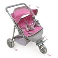 thumbnail image 5 of Badger Basket Trek 3-Wheel Folding Twin Doll Jogging  Stroller for 18 inch Dolls - Pink/Gray, 5 of 10