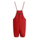 thumbnail image 4 of Gibobby Mono Bombachos Mono sin mangas para mujer, mono informal liso de verano, pantalones con peto de pierna ancha, mono con botones, mono corto con bolsillos(Rojo， M), 4 of 4