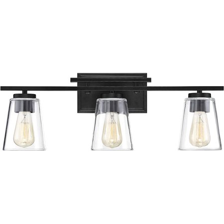 

Sydney Matte Black Vanity Lights for Bathroom - 3 Light
