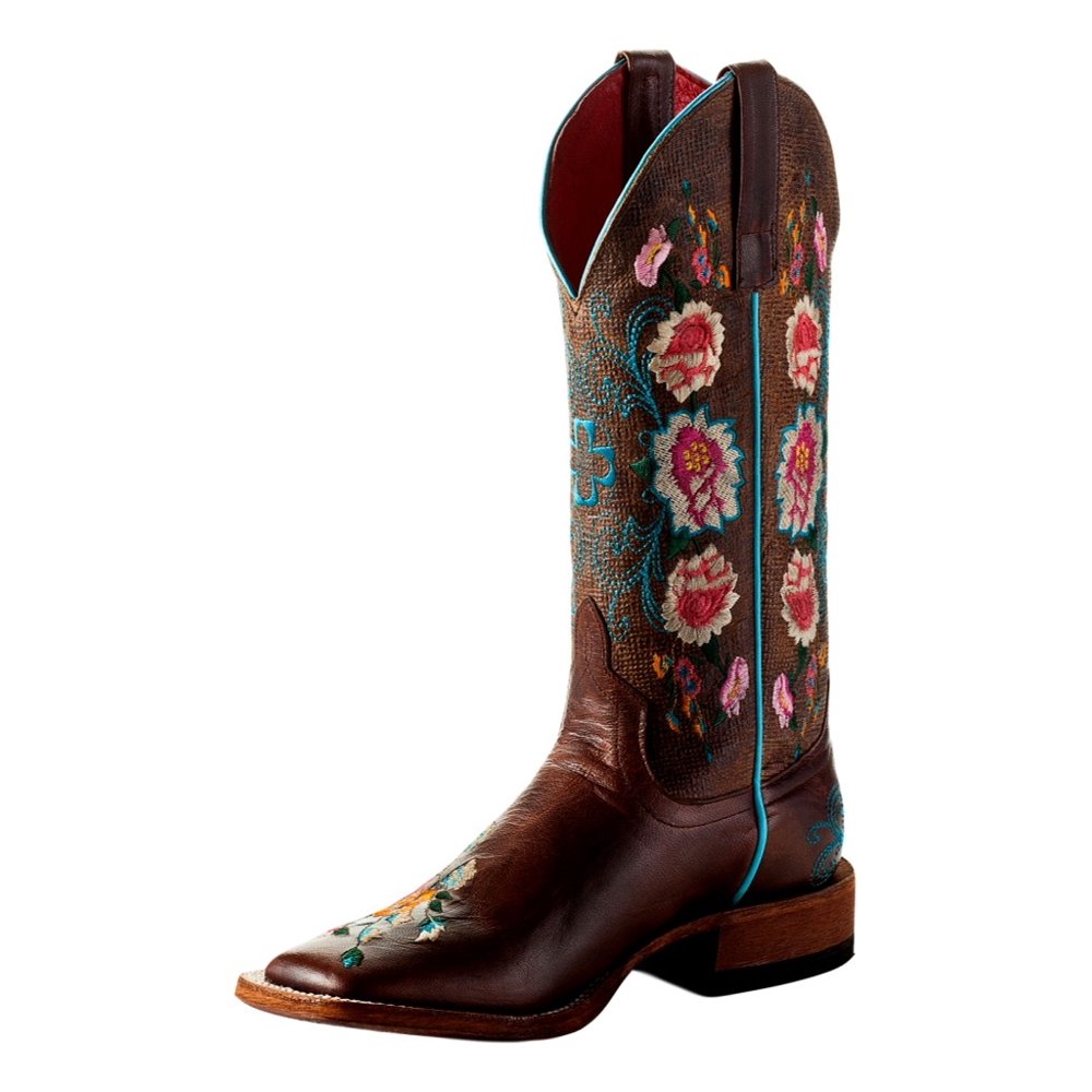 Macie Bean Macie Bean Western Boots Womens Come Floral 9.5 B Tan Weathered M9090