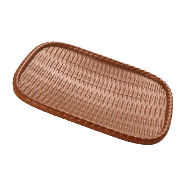 Bandeja De Desayuno Reutilizable Bandeja De Cocina Bandeja De Melamina Para Servir, Resistente Al Calor Y Ligera, 24.8x18.7x2.8cm Marron oscuro BLESIY Plato de frutas
