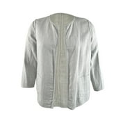 Eileen Fisher Women's Petite Organic Open-Front Jacket (PL, Dark Pearl)