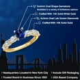 thumbnail image 2 of Gem Stone King 14K Two Tone Gold Blue Created Sapphire and Lab Grown Diamond Engagement Ring for Women | 1.50 Cttw | Oval 6X4MM | Gemstone September Birthstone | Size 9, 2 of 6
