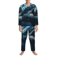 thumbnail image 3 of Uemuo 3D Realistic Shark Pattern 2-Piece Loungewear Set - Men’s Soft Sleepwear, Cozy Winter PJs, Comfy Sleep Set-Large, 3 of 7