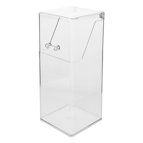 Caja dispensadora de plástico para guardar mascarillas, transparente, de alta claridad, con tapa, para el hogar y la oficina, fácil acceso.