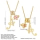 thumbnail image 2 of Collares colgantes con letras iniciales de 3 capas de oro un collar, 2 of 3