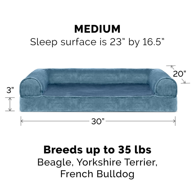 FurHaven Faux Fur & Velvet Orthopedic Sofa Pet Bed, Medium photo 7