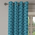 thumbnail image 2 of Ambesonne Retro Grommet Curtain, Vintage Geometric Pattern, 50" x 108", Dark Blue Pale Blue, 2 of 6