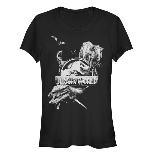 Junior's Jurassic World: Fallen Kingdom Logo Attack Graphic Tee Black Medium