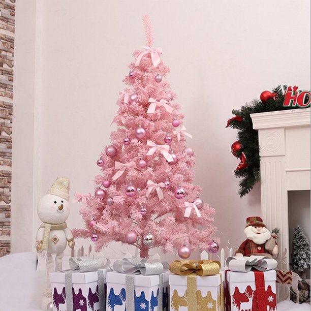 Pink Christmas Tree Artificial Christmas Tree Xmas Party Holiday Ornament Home Decor Office Decorations Walmart Com Walmart Com