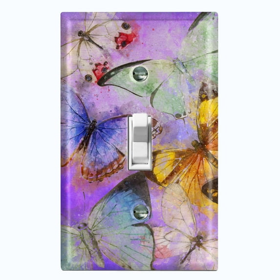 Metal Light Switch Plate Outlet Cover (Butterfly Unicorn Universe BUT001)