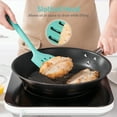thumbnail image 4 of 600°F Heat Resistant Slotted Turner: U-Taste 13.6in Silicone Kitchen Spatula Flipper, 3.85in Wide BPA Free Flexible Thin Rubber Cooking Utensil for Egg, Pancake in Nonstick Cookware (Aqua Sky), 4 of 10