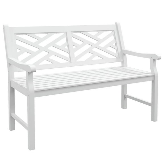 Canddidliike 43.25" Outdoor Garden Bench, Wooden Bench, Poplar Slatted Frame Furniture for Outdoor as Patio, Park, Porch, Lawn, Yard, Deck, White