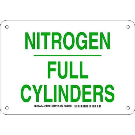 BRADY 125731 Chemical Sign, Plastic, 7 x 10 in, Grn/Wht