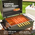 thumbnail image 4 of Outsunny Tabletop Charcoal Smoker with Lid, Small Barbecue, Black, 4 of 10