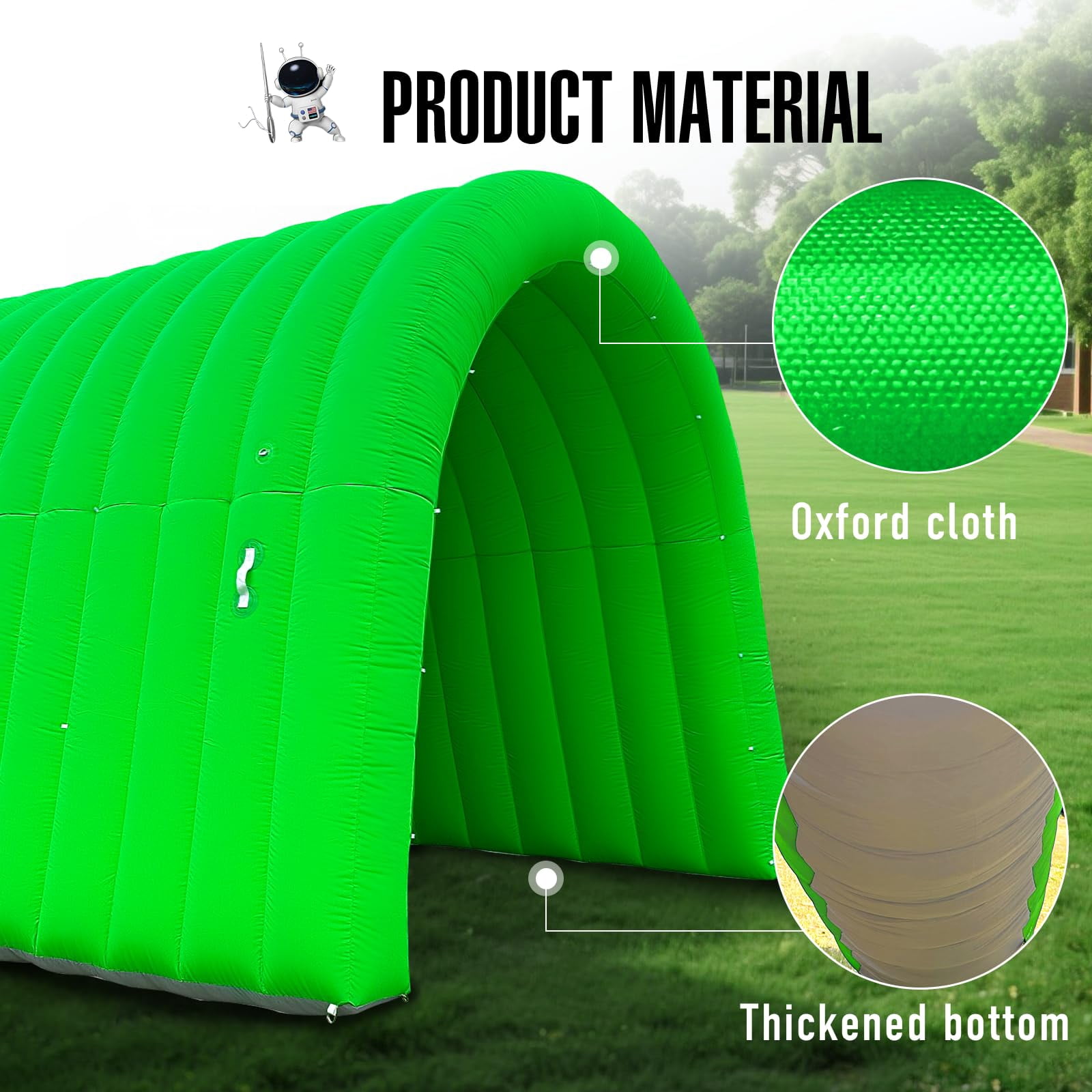 Inflatable Sports Tunnel Arch with Blower 16x10x10ft Green Event Entrance for Exhibitions Shops Schools & Supermarkets