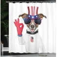 thumbnail image 4 of Ambesonne 4th of July Shower Curtain, Jack Russell Dog, 69"Wx84"L, Multicolor, 4 of 5