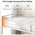 thumbnail image 3 of LIZEVINC Twin over Twin Bunk Bed Metal White, Low Profile Twin over twin bunk bed with Ladder and Guardrails, Easy Climbing, Beds for Bedroom Suitable for the Whole Family, White, 3 of 10