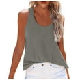 thumbnail image 2 of Women's Casual Crew Neck Tank Tops For Women Sleeveless Loose Fit Solid Color Tees for Summer Daily Wear and Layering, 2 of 9
