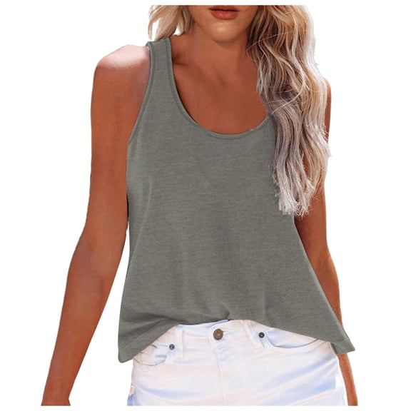FUYUDY Shirts Women Vest Sleeveless Tanks Summer Casual Tops O Neck Solid Color Casual Shirts Slim Fit Blouse Cozy Female Dailywear