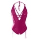 thumbnail image 2 of Gibobby Lencería sexy para mujer Lencería para mujer Plus Sizr Leather Teddy Body Lencería Sexy Recorte Cuello en V Lace Up Conjunto con Tanga Set S 5XL(Rosa, XXXXL), 2 of 4