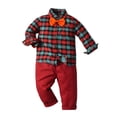 thumbnail image 5 of Toddler Gentleman Suit Baby Boy Clothes Sets Bowtie Long Sleeve Shirts and Suspenders Pants Sets 4 Pcs Dressy Outfit,12 Months-7 Years, 5 of 15
