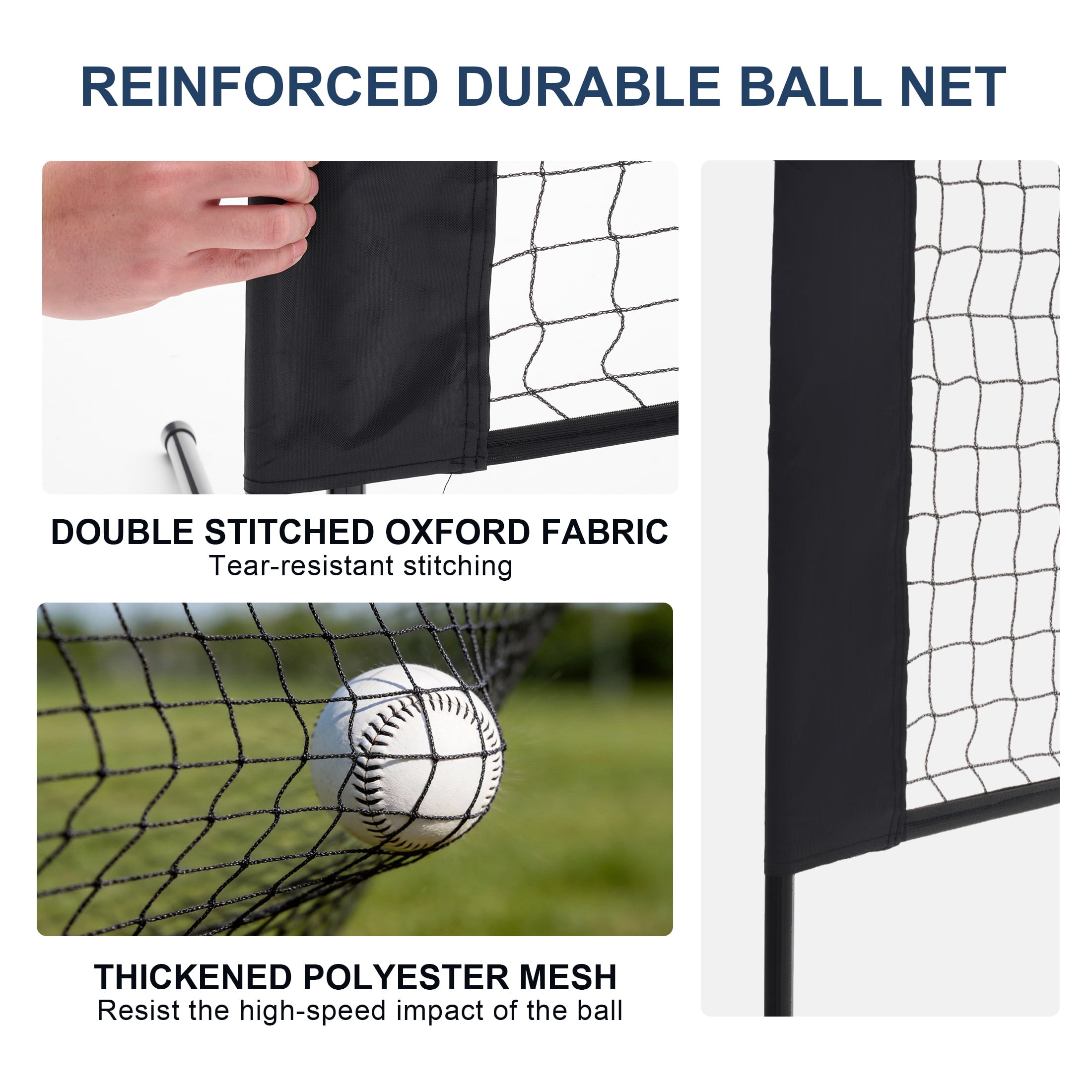 edx Portable Badminton Net Set - 17FT Adjustable Height for Outdoor & Indoor Use, Includes Carry Bag, Easy Setup No Tools Needed, Blue-Black